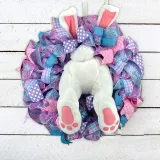Easter Rabbit Front Door Wreath Thief Bunny Butt with Ears Garland Wall Decoration
