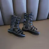 Kid Girl Gladiator Bowknot Strappy Zip Open-Toed Sandals Shoes