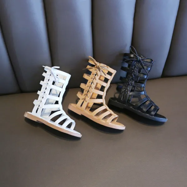 Kid Girl Gladiator Bowknot Strappy Zip Open-Toed Sandals Shoes