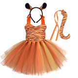 Halloween Toddler Girls Animal Cosplay Tutu Dress With Handband