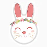 6PCS Easter Tableware Cartoon Rabbit Easter Egg Disposable Plates