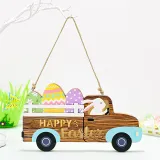 Happy Easter Lighted Door Decorations Cute Wall Hanger Rabbit Car Egg Wreath