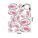 Easter Window Stickers Bunny Footprint Egg Glass Door Decals Fridge Clings Decoration