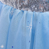 Toddler Girls Blue Princess Mesh Dress With Cloak