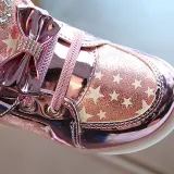 LED Light Kids Shoes Stars Bowknot Running Ligthweight Sport Sneakers Shoes