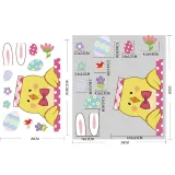 4PCS Easter Window Stickers Bunny Egg Glass Door Decals Static Clings Decoration