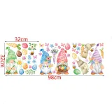 Easter Window Stickers Bunny Gnomes Egg Glass Door Decals Wall Static Clings Decoration