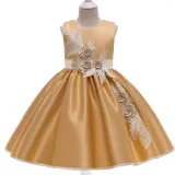Toddler Girls Floral Embroidery Sleeveless Gowns Dress