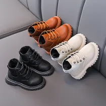 Toddler Kids Pure Color Lace-up Sneakers Shoes