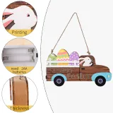Happy Easter Lighted Door Decorations Cute Wall Hanger Rabbit Car Egg Wreath