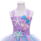 Toddler Girls Hand Crocheted Purple Mermaid Tutu Dress