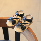 Kid Girl Bowknot Open-Toed Soft Bottom Velcro Sandals Shoes