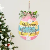 Easter Lighted Door Decorations Cute Wall Hanger Gnomes Egg Wreath