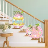 Easter Lighted Door Decorations Cute Wall Hanger Gnomes Egg Wreath