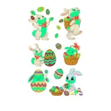 10PCS Noctilucence Easter Tattoos Stickers Temporary Egg Bunny Gnomes Tattoos