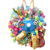 Easter Rabbit Front Door Wreath Thief Bunny Butt with Ears Garland Wall Decoration