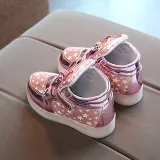 LED Light Kids Shoes Stars Bowknot Running Ligthweight Sport Sneakers Shoes