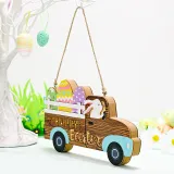 Happy Easter Lighted Door Decorations Cute Wall Hanger Rabbit Car Egg Wreath