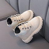 Toddler Kids Pure Color Lace-up Sneakers Shoes