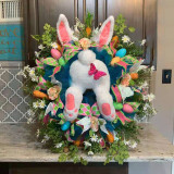 Easter Rabbit Front Door Wreath Thief Bunny Butterfly Butt with Ears Garland Wall Decoration
