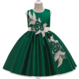 Toddler Girls Floral Embroidery Sleeveless Gowns Dress