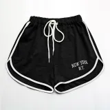 Women's Printed Wide Leg Pants Drawstring Sports Casual Shorts