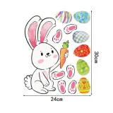Easter Window Stickers Bunny Footprint Egg Glass Door Decals Fridge Clings Decoration