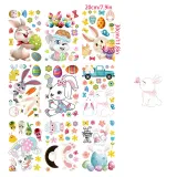9PCS Easter Window Stickers Flower Gnomes Rabbit Egg Decals Static Clings