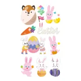 10PCS Easter Tattoos Stickers Temporary Egg Bunny Chick Carrot Tattoos for Kids