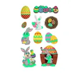 10PCS Noctilucence Easter Tattoos Stickers Temporary Egg Bunny Gnomes Tattoos