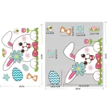 4PCS Easter Window Stickers Bunny Egg Glass Door Decals Static Clings Decoration