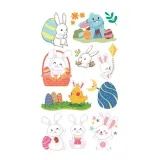 10PCS Easter Tattoos Stickers Temporary Egg Bunny Chick Carrot Tattoos for Kids
