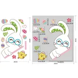 4PCS Easter Window Stickers Bunny Egg Glass Door Decals Static Clings Decoration