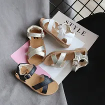 Kid Girl Cross Over Open-Toed Soft Bottom Sandals Shoes