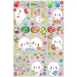 9PCS Easter Window Stickers Bunny Egg Flower Glass Door Decals Fridge Static Clings