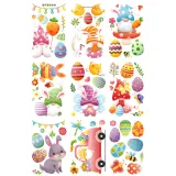 9PCS Easter Window Stickers Rabbit Gnomes Egg Flower Decals Static Clings