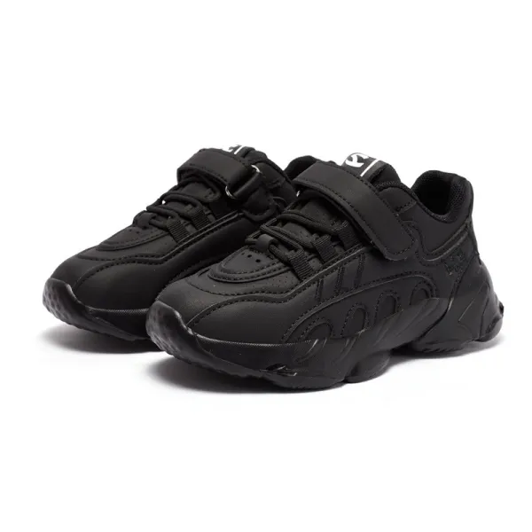 Kids Pure Color Breathable Velcro Sport Sneakers Shoes