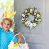 Easter Decorations for Front Door Rabbit Eggs Butterfly Wreath Wall Hanging Ornament