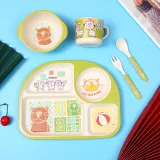 Cartoon Children 5 Pieces Tableware Animal Model Auxiliary Food Bowl Kindergarten Soup Bowl Dinner Bowl