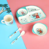 Cartoon Children 5 Pieces Tableware Animal Model Auxiliary Food Bowl Kindergarten Soup Bowl Dinner Bowl