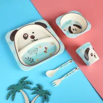 Square Cartoon Children 5 Pieces Tableware Animal Model Auxiliary Food Bowl Kindergarten Soup Bowl Dinner Bowl