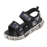 Toddlers Kids Letter Open-Toed Velcro Beach Sandals