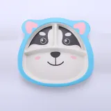 5 Pieces Blue Husky Bamboo Fiber Dinnerware Tableware Auxiliary Food Bowl Kindergarten Soup Dinner Bowl