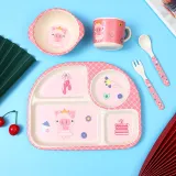 Cartoon Children 5 Pieces Tableware Animal Model Auxiliary Food Bowl Kindergarten Soup Bowl Dinner Bowl