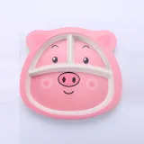 5 Pieces Pink Pig Bamboo Fiber Dinnerware Tableware Auxiliary Food Bowl Kindergarten Soup Dinner Bowl