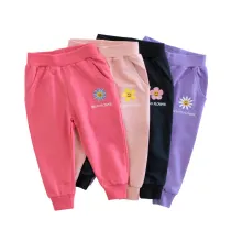 Toddler Girls Daisy Pattern Casual Sports Pants