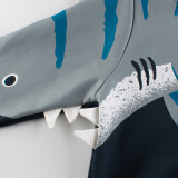 Toddler Boys Cartoon Shark Pattern Sweatshirts Long Sleeve Tops