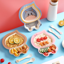 Cartoon Children 3 Pieces Tableware Animal Model Auxiliary Food Bowl Kindergarten Soup Bowl Dinner Bowl