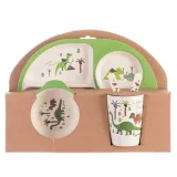 Cartoon Children 5 Pieces Tableware Animal Auxiliary Food Bowl Kindergarten  Plates Cups Dowl Spoons Forks