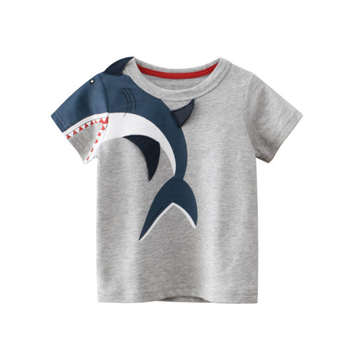 Toddler Boys T-shirts Cartoon Shark Pattern Cotton Tops